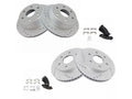 Front and Rear Ceramic Brake Pad and Cross Drilled and Slotted Rotor Kit - Compatible with 1999 - 2006 Chevy Silverado 1500 2000 2001 2002 2003 2004 2005