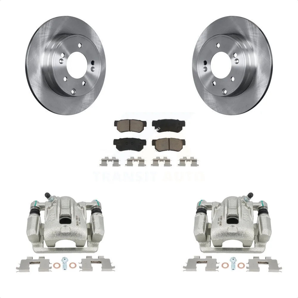 Transit Auto Rear Disc Brake Caliper Rotors And Ceramic Pads Kit For 2006 Hyundai Sonata 3.3L To 03 06 KC8-100485C