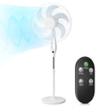 Magshion 17 Oscillating Pedestal Fan, Adjustable Height Cooling Fan with Remote, Ultra Quiet Stand Up Fan, 12H Timer 3 Wind Speeds 3 Modes Floor Fan for Home Bedroom Office, White