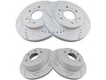 Front and Rear Cross Drilled and Slotted Brake Rotor - Set of 4 - 6-Lug - Compatible with 2007 - 2017 Chevy Tahoe 2008 2009 2010 2011 2012 2013 2014 2015 2016 2018