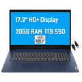 Lenovo IdeaPad 3 Business Laptop 17.3 HD+ Display 10th Gen Intel 4-Core i5-1035G1 (Beats i7-8665U) 20GB RAM 1TB SSD Intel UHD Graphics Fingerprint Dolby Win 10 + HDMI Cable