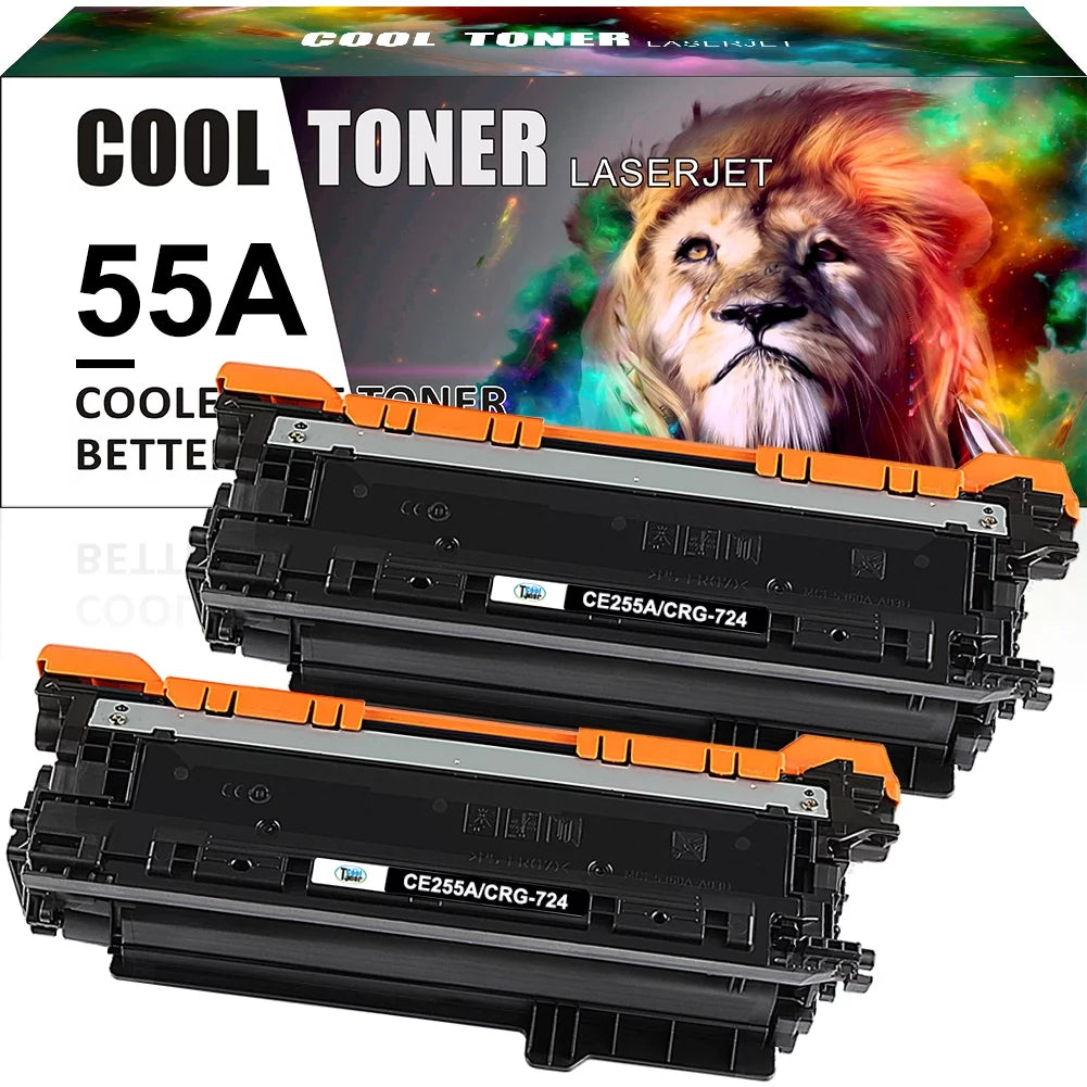 Cool Toner Compatible Toner Replacement for HP 55A CE255A High Yield (Black, 2-Pack)