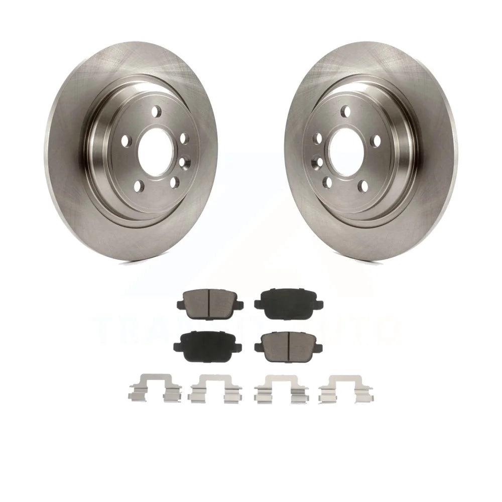 Transit Auto - Rear Disc Brake Rotors And Ceramic Pads Kit For 2008-2011 Volvo S80 FWD With Electric Parking K8C-101634