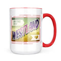 Neonblond Greetings from Westland, Vintage Postcard Mug gift for Coffee Tea lovers