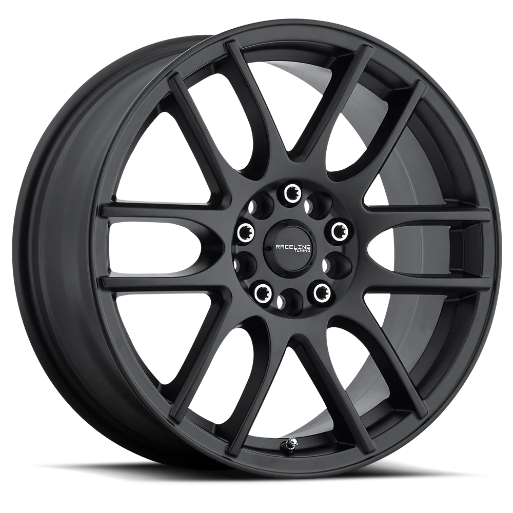 Raceline 141B-Mystique 17 Cast Aluminum Wheel, MYSTIQUE BLACK 17X7.5 5X108/5X114.3 +40mm