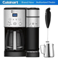 Cuisinart 12-Cup Coffee Maker and Single-Serve Brewer Stainless Steel (SS-15) with Milk Frother - Handheld Electric Foam Maker For Coffee, Latte, Cappuccino & Stainless Steel Milk Frothing Pitcher