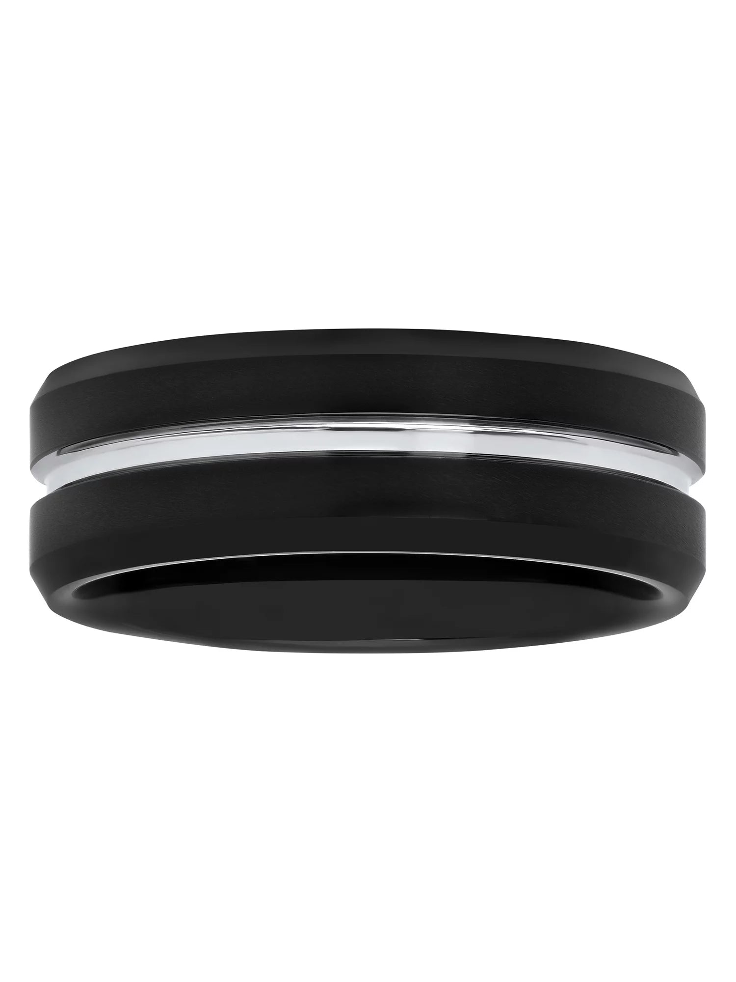 Mens Black Tungsten 8MM Grooved Comfort Fit Wedding Band - Mens Ring