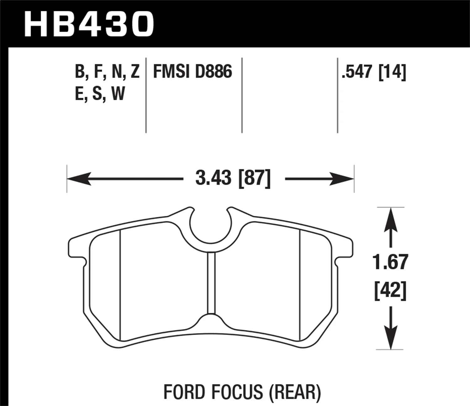Hawk HPS Street Brake Pads Fits select: 2007 FORD FOCUS, 2003 FORD FOCUS SE/SE SPORT/ZTW