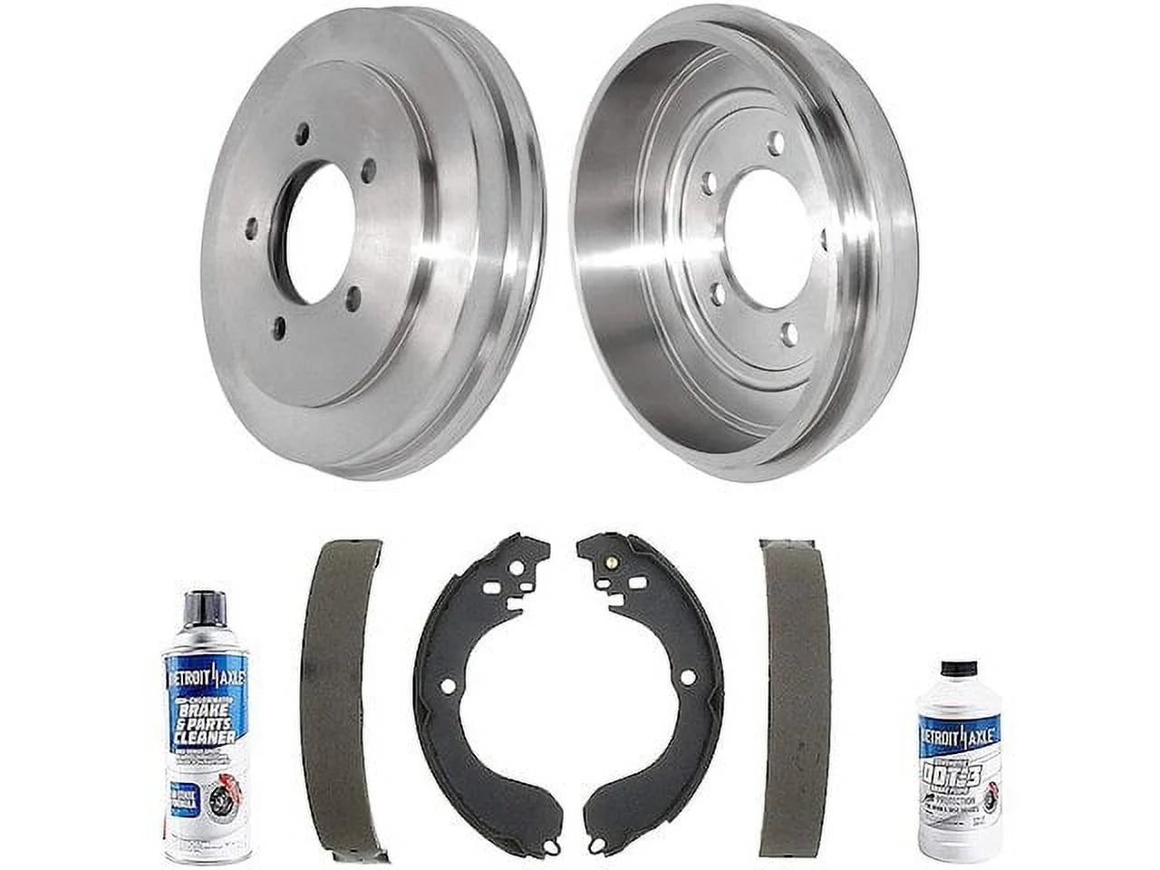 Rear Brake Pad Set and Brake Drum Kit - Compatible with 2007 - 2009 Chrysler Sebring 2008