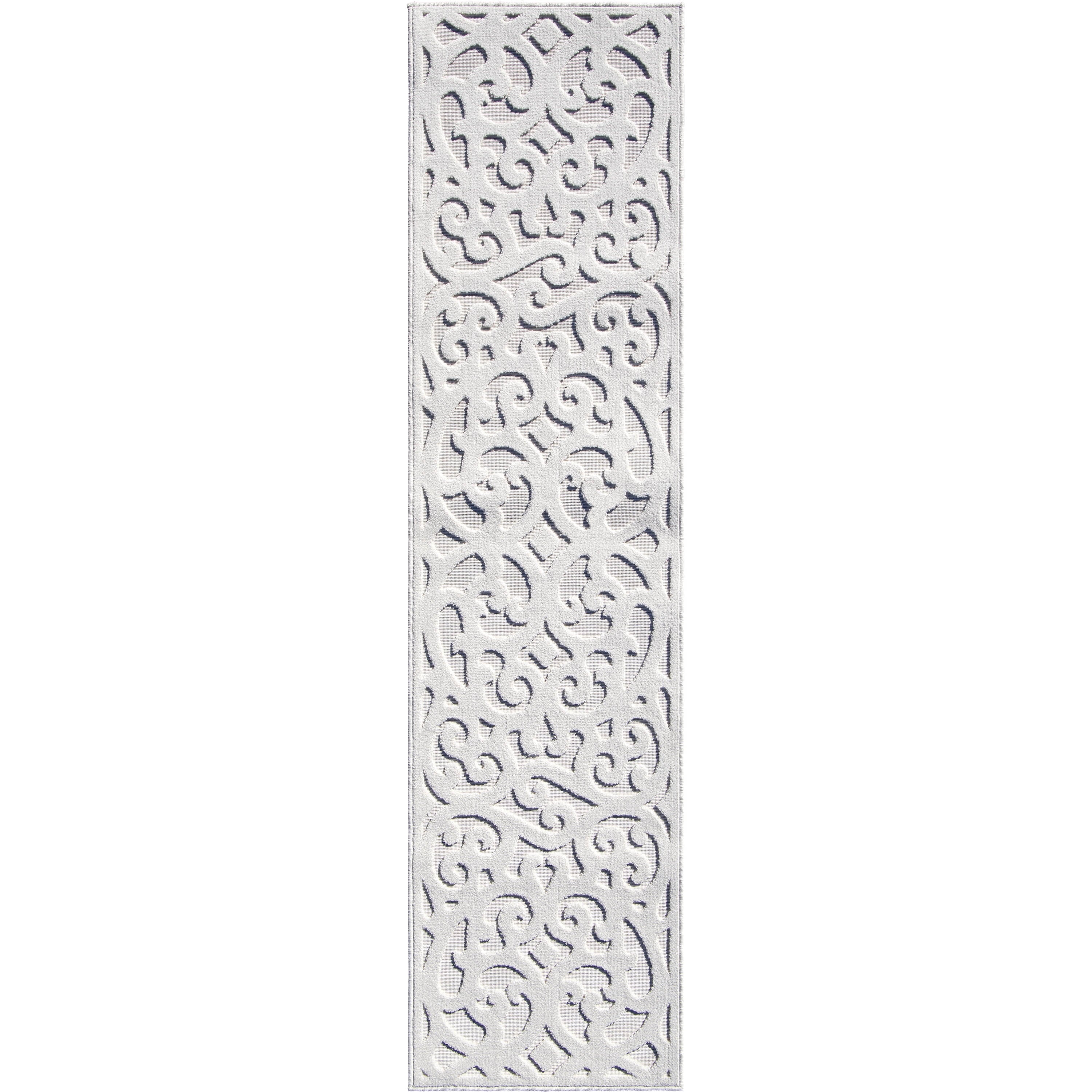 My Texas House Irongate 1'11 X 7'6 Runner Natural Damask Outdoor Rug