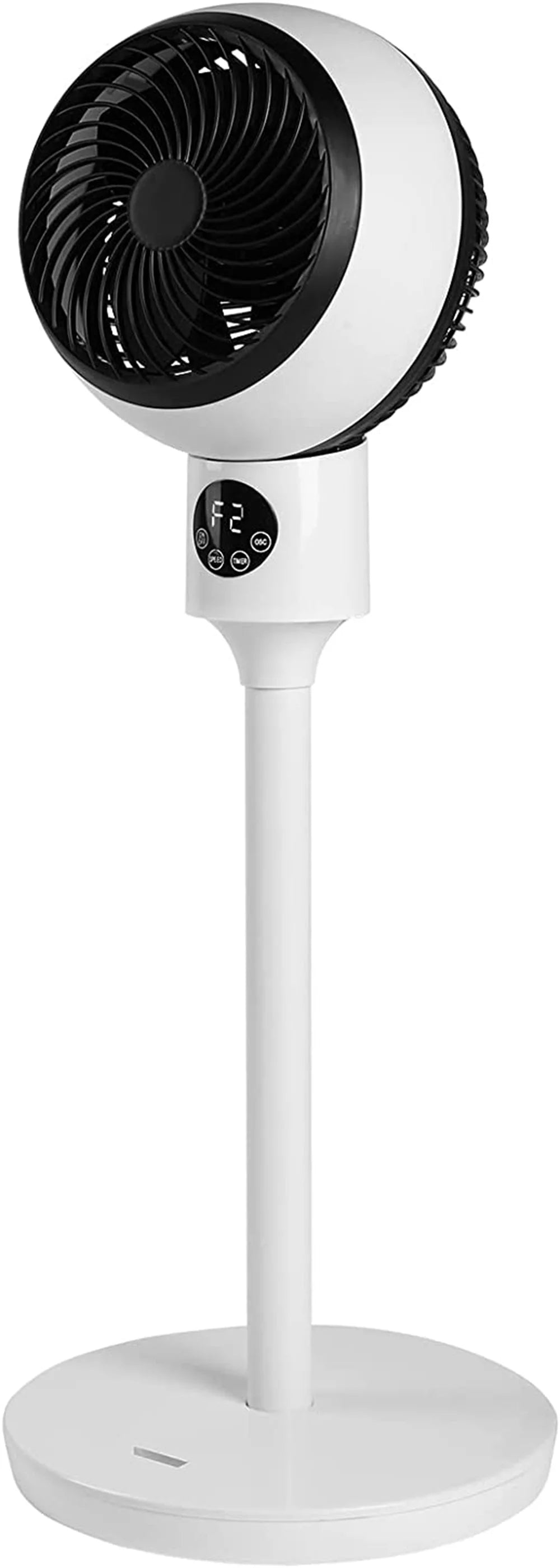 HealSmart Pedestal Fan, 3 Speeds Circulating Stand Fan, 70¡ã Oscillating Fan, Vented Stand Fan for Quiet Spaces, White
