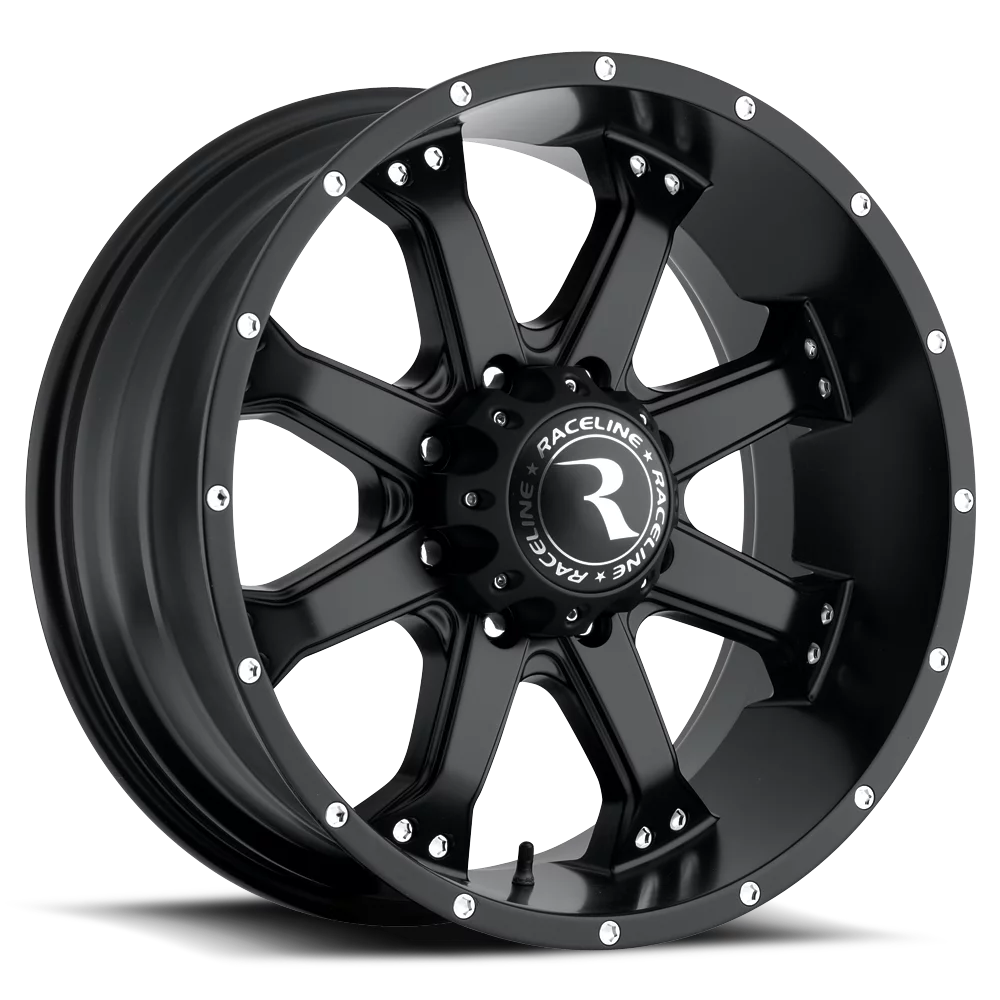 Raceline 991B-ASSAULT 18 Cast Aluminum Wheel, ASSAULT BLACK 18X9 8X170 0mm (5B/S) Fits select: 1999-2022 FORD F250 SUPER DUTY, 2009-2022 FORD F350 SUPER DUTY