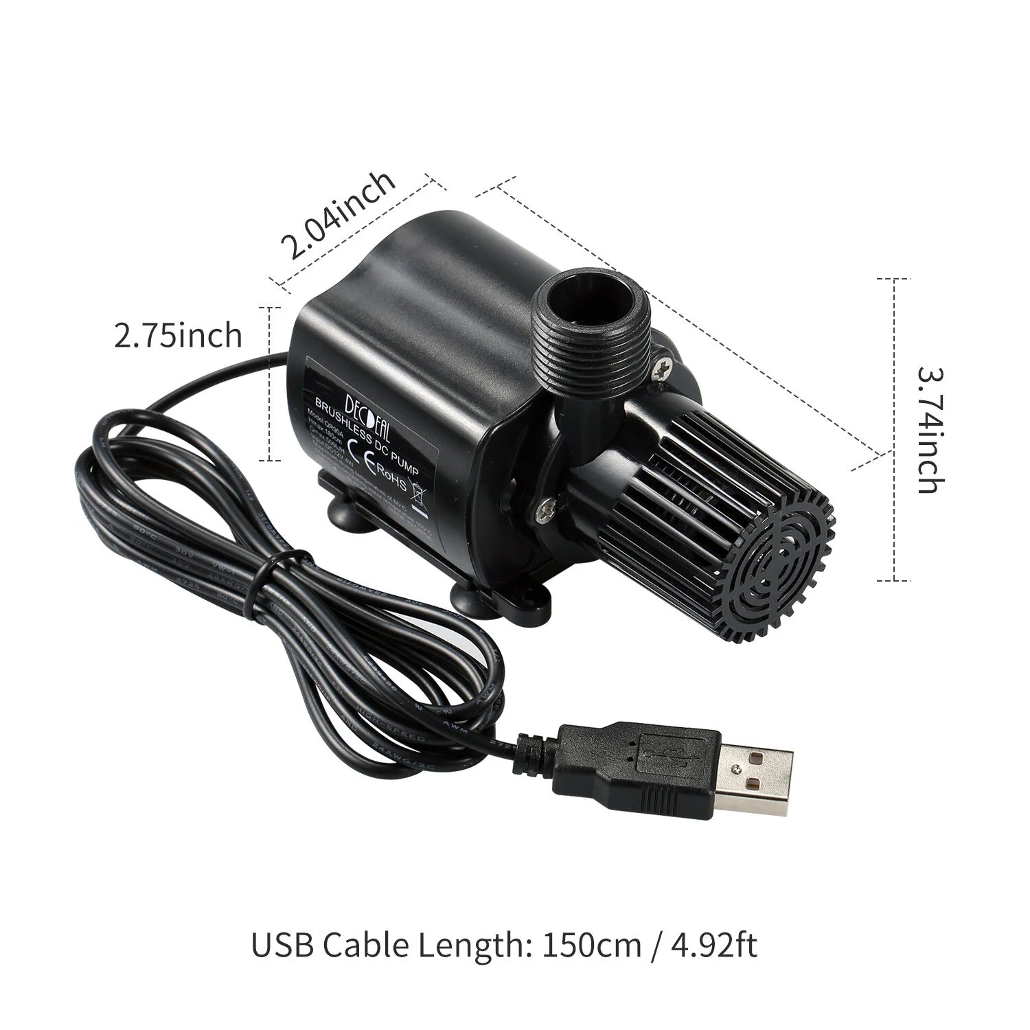 Walmeck Fountain Pump,500l/h 4w Lift Pump Waterproof Submersible 4w Lift 5.9ft Water Pump Pond 500l/h 4w Submersible Pump Pond Dc12vWater Oil Pump Brusess Pump With Dc12v 600l/h 7.5w Lift