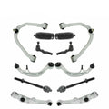 12pc Steering & Suspension Kit Upper Lower Control Arms Tie Rods w/ Bellows