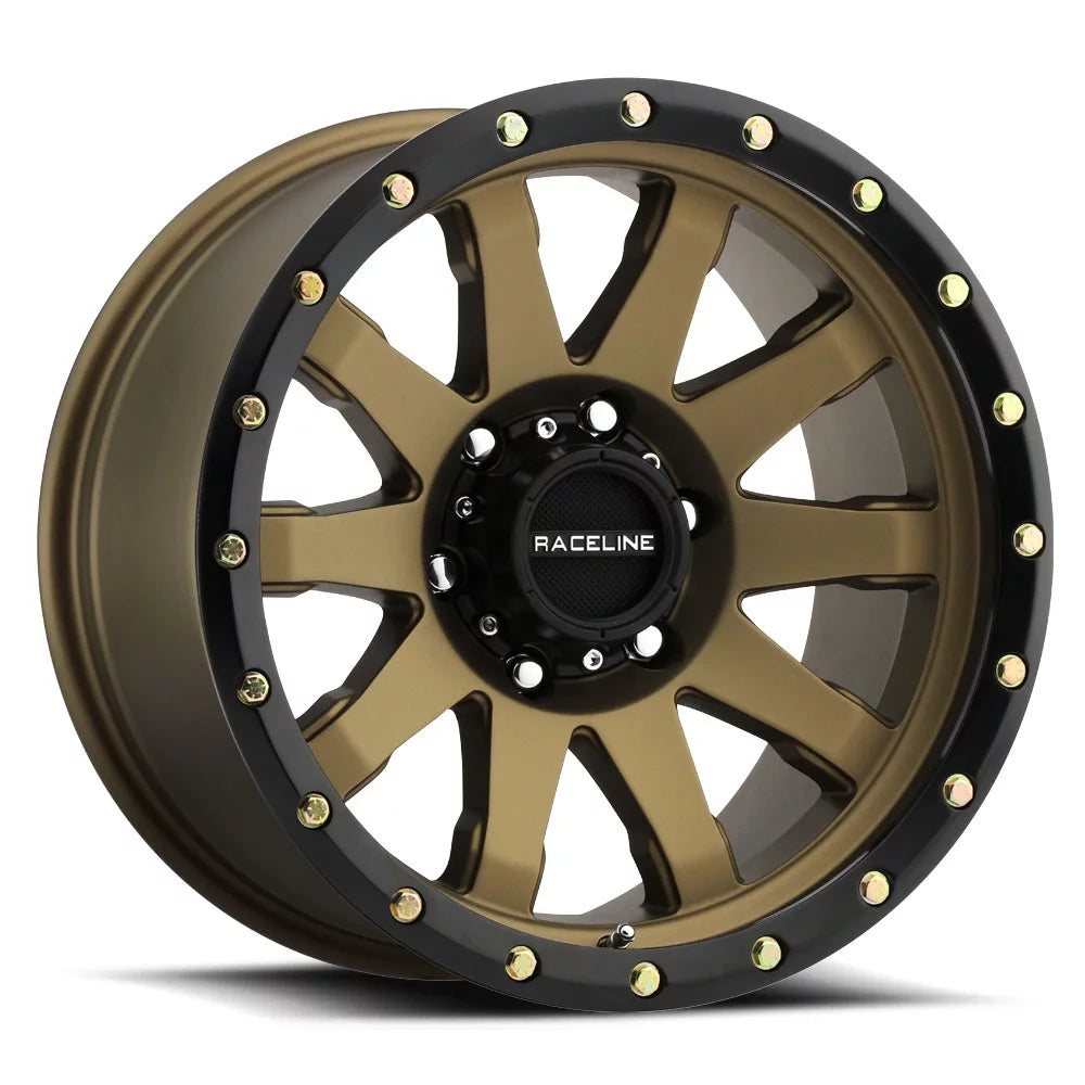 Raceline 934BZ-CLUTCH 17 Cast Aluminum Wheel, CLUTCH BRONZE 17X9 8X165.1 -12mm