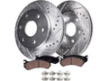 Front Ceramic Brake Pad and Drilled and Slotted Rotor Kit - 6-Lug - Compatible with 2005 - 2019 Toyota Tacoma 2006 2007 2008 2009 2010 2011 2012 2013 2014 2015 2016 2017 2018