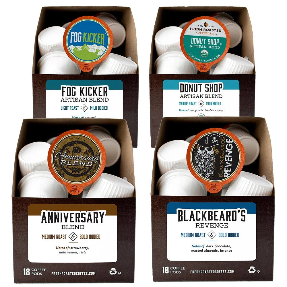 Fresh Roasted Coffee, Mild Artisan Blend Coffee Pod Variety Pack, 72 Count for Keurig K-Cup Brewers