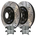 AutoShack Front Drilled Slotted Brake Rotors Black and Ceramic Pads Driver and Passenger Side Replacement for 2013-2020 Ford Fusion 2013-2016 Lincoln MKZ 2.0L 3.7L AWD FWD Rotor Size 316mm BRKPK411