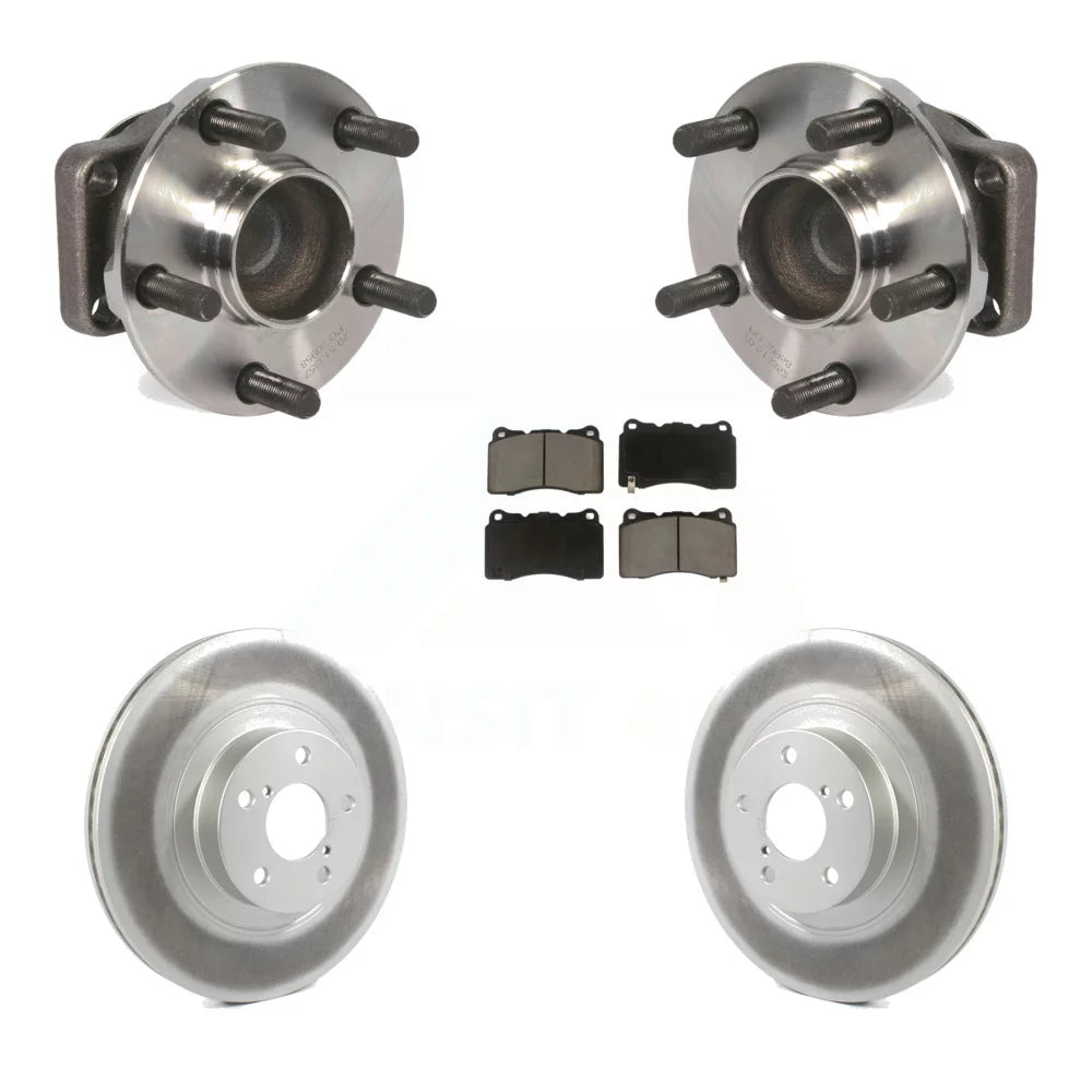 Transit Auto - Front Hub Bearing Assembly With Coated Disc Brake Rotors And Ceramic Pads Kit For 2019 Toyota 86 TRD Special Edition Without Brembo Brakes KBB-121110