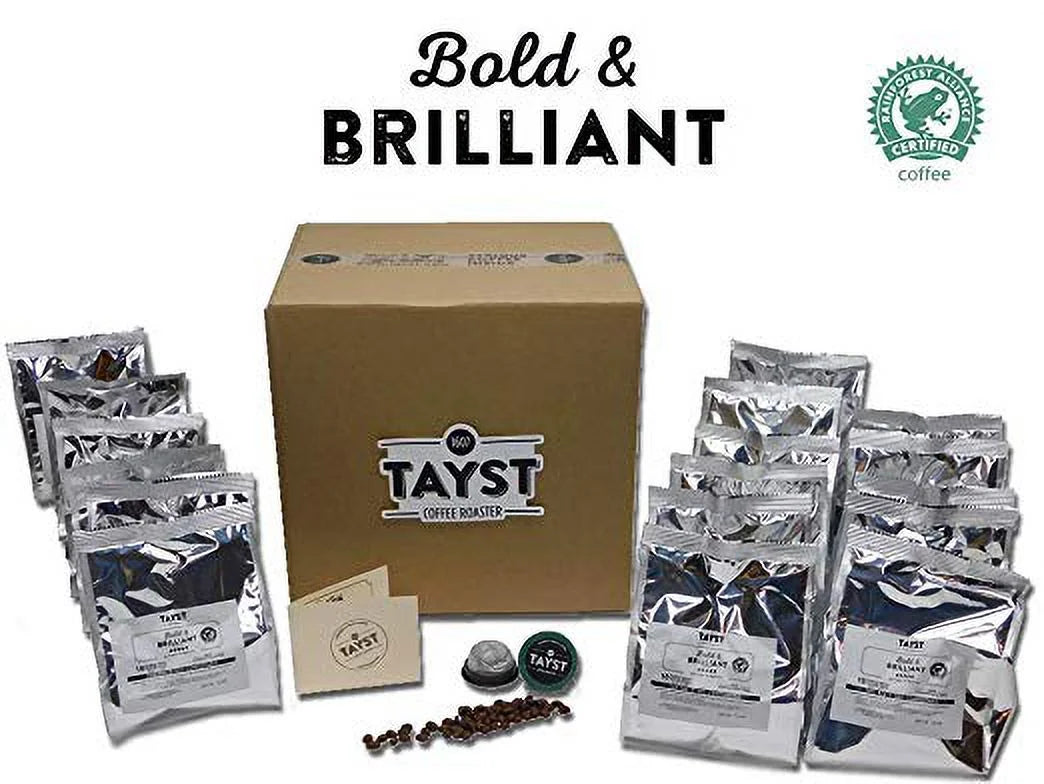 Tayst Dark Roast Coffee Pods | 240 ct. Bold & Brilliant | 100% Compostable Keurig K-Cup compatible | Gourmet Coffee in Earth Friendly packaging