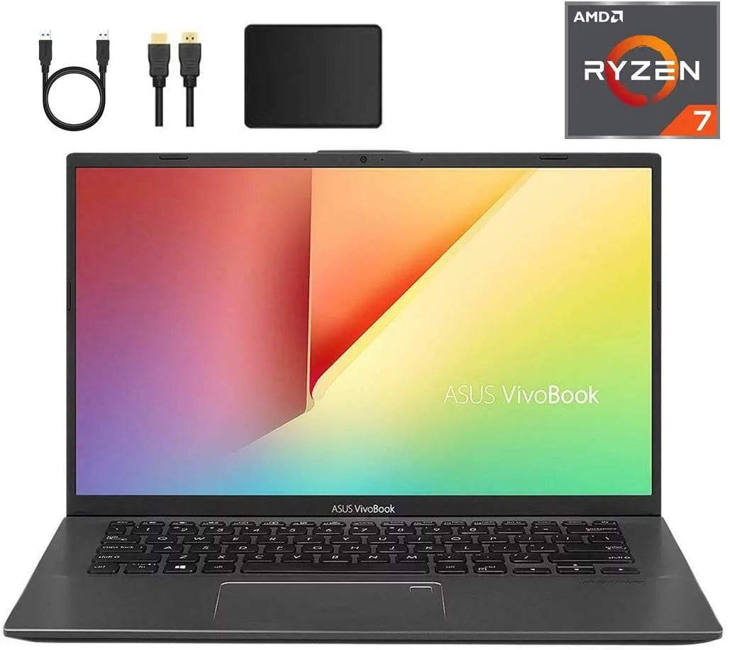 Newest ASUS VivoBook 14-inch FHD 1080p Laptop PC, AMD Ryzen 7 3700U, 20GB DDR4, 1TB SSD, Fingerprint Reader, Backlit Keyboard, AMD Radeon RX Vega 10 Graphics, W10 Home w/Mazepoly Accessories