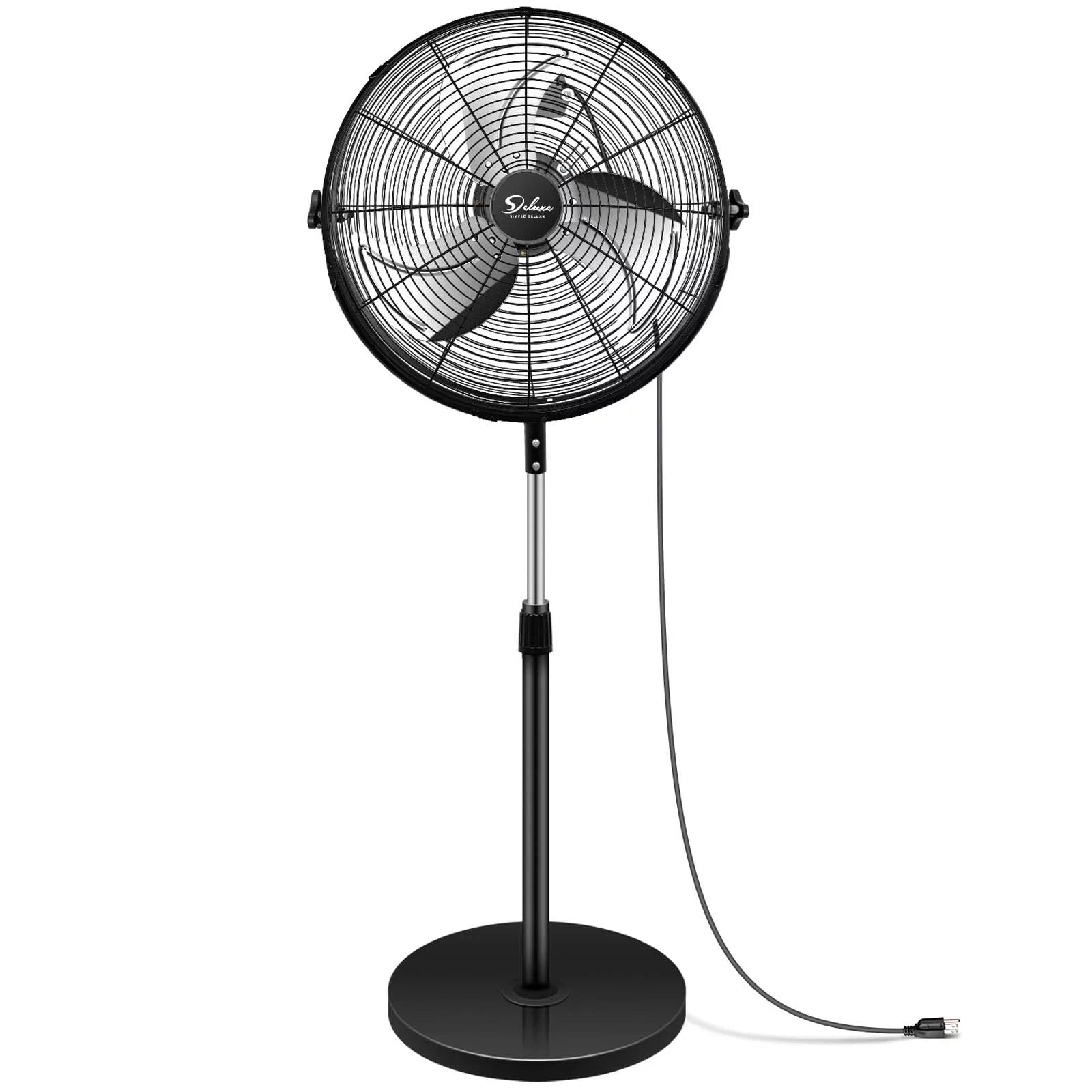 CoSoTower 18 Inch Pedestal Standing Fan, High Velocity, Heavy Duty Metal for Industrial, Commercial, Residential, Greenhouse Use, Black