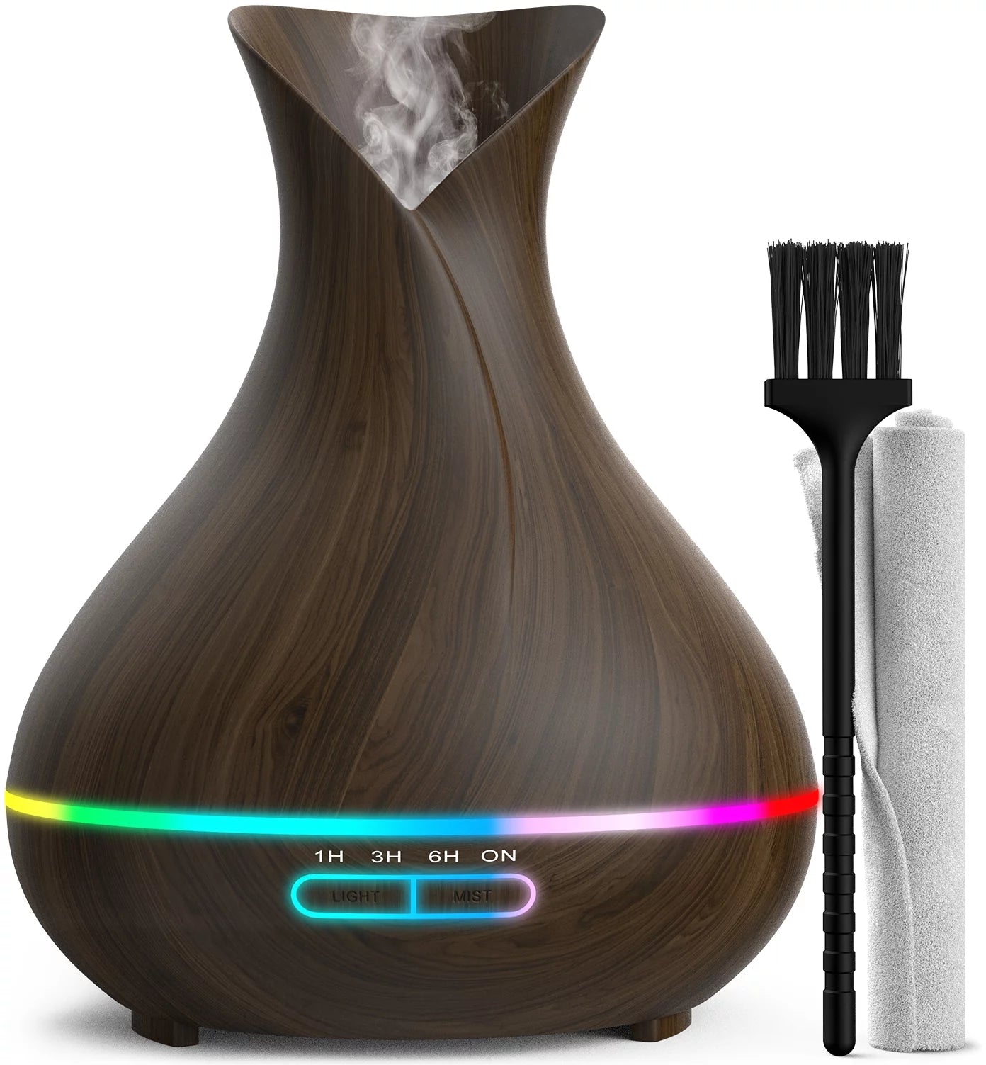 Everlasting Comfort Dark Wood Essential Oil Diffuser (400ml) - Small & Large Room Home Aromatherapy Air Scents