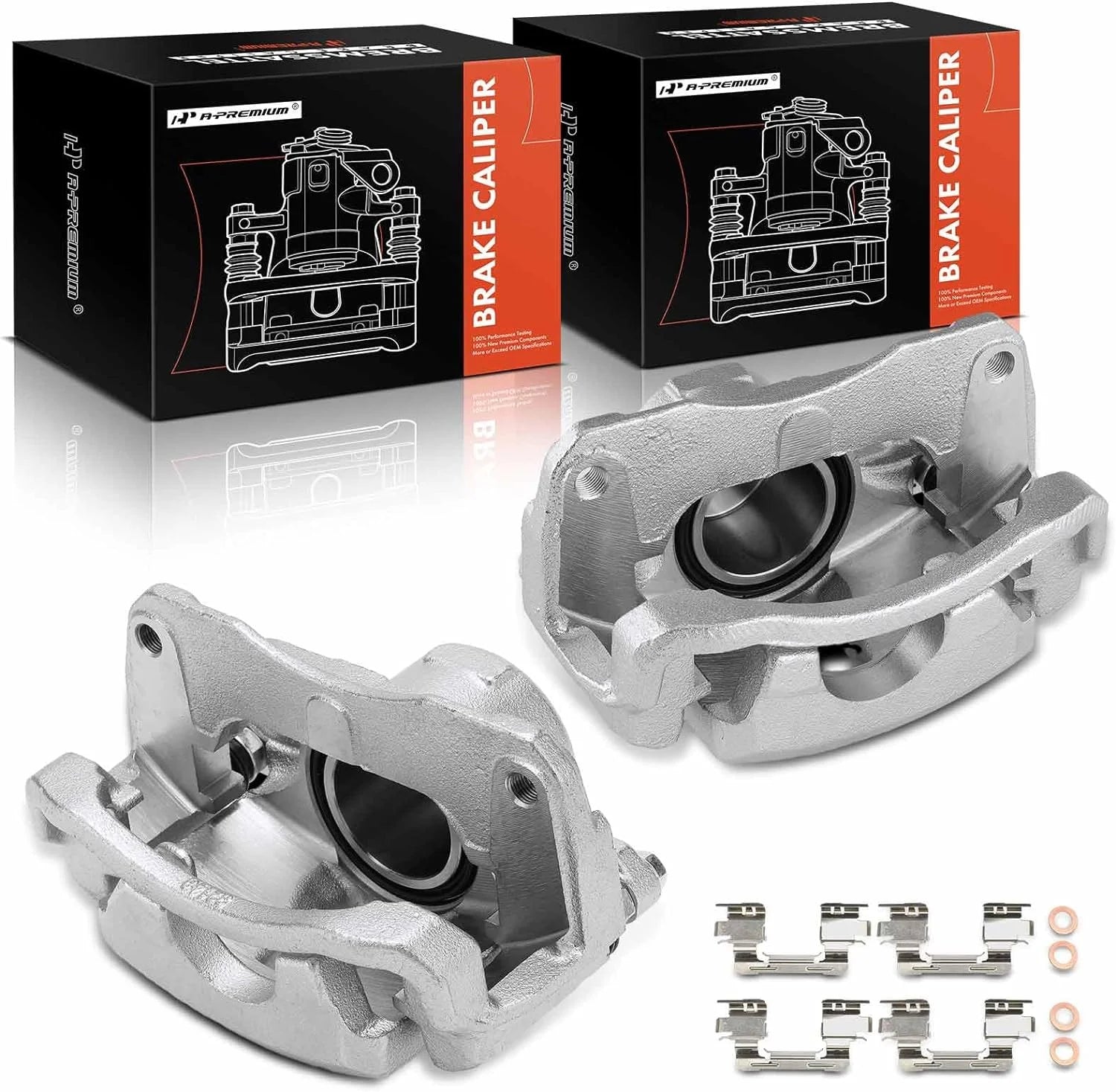 A-Premium Disc Brake Caliper Assembly with Bracket Compatible with Toyota Camry 2002-2004 Front Side Side 2-PC
