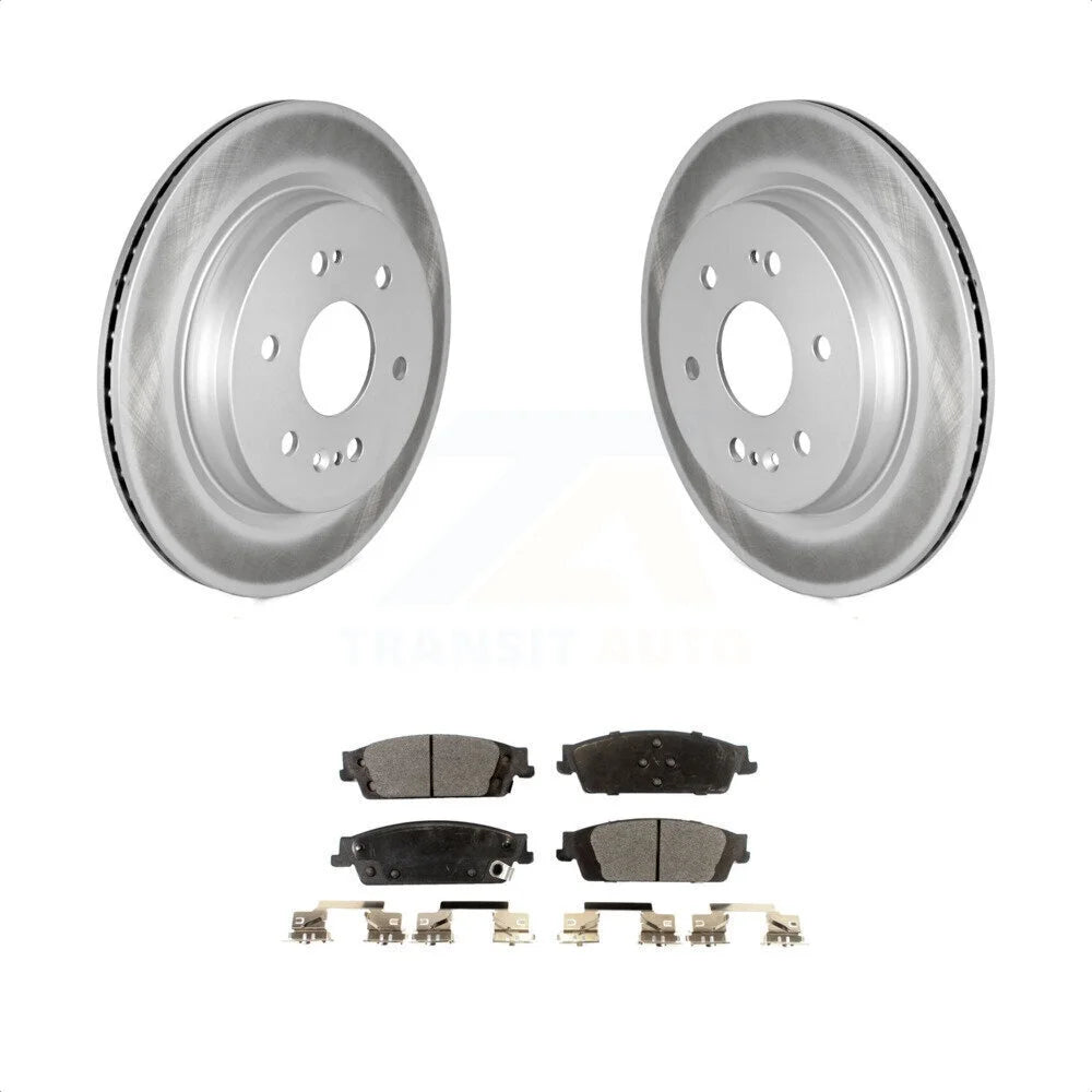 Transit Auto - Rear Coated Disc Brake Rotors And Semi-Metallic Pads Kit For 2019-2019 Chevrolet Silverado 1500 LD GMC Sierra Limited With Electric Parking KGF-102419