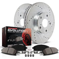 Power Stop Rear Brake Kit with Drilled & Slotted Rotors and Ceramic Brake Pads K2046