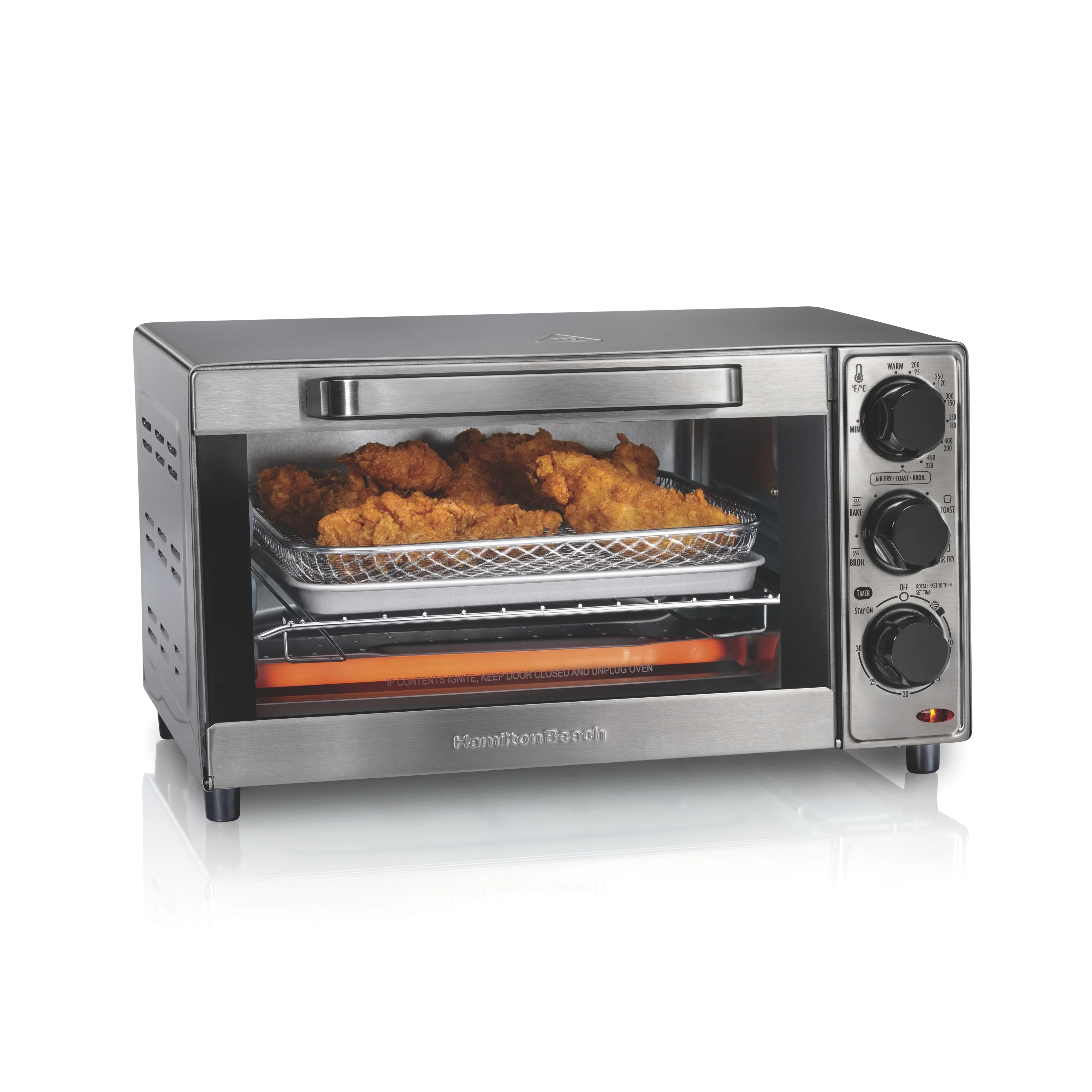 Hamilton Beach Sure-Crisp Air Fryer Toaster Oven, 4 Slice Capacity, Stainless Steel Exterior, 31403