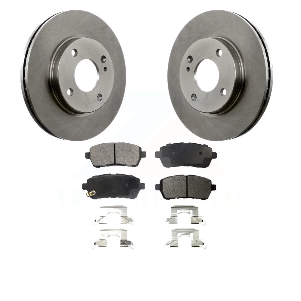 HQ Auto Parts 54176-D1454-HQ: Brake Rotor Kit with Geomet Finish and Ceramic Brake Pads, Front