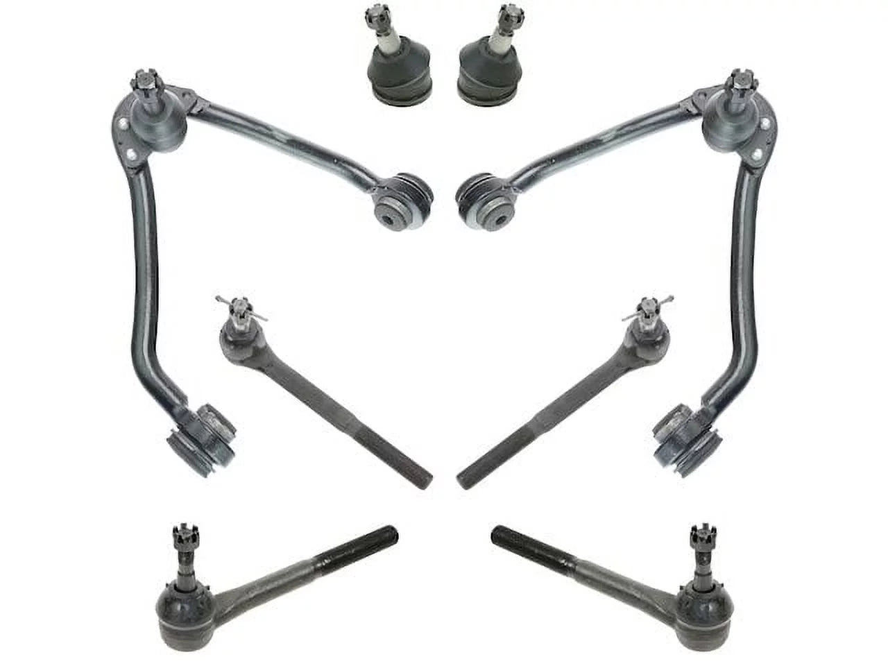 Front Control Arm Ball Joint Tie Rod End Kit 8 Piece - Compatible with 1996 - 2002 Chevy Express 3500 RWD 1997 1998 1999 2000 2001