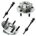 Detroit Axle - 2WD Front Wheel Bearing & Hub Assembly + Sway Bar Link Kit Replacement for 2002 2003 2004 2005 Dodge Ram 1500 (5 Lug with Non-ABS Models) - 4pc Set