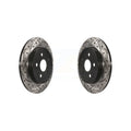 Rear Coated Drilled Slotted Disc Brake Rotors Pair For Toyota Corolla Prius Matrix Prime Pontiac Vibe Lexus CT200h Plug-In AWD-e KD-100108