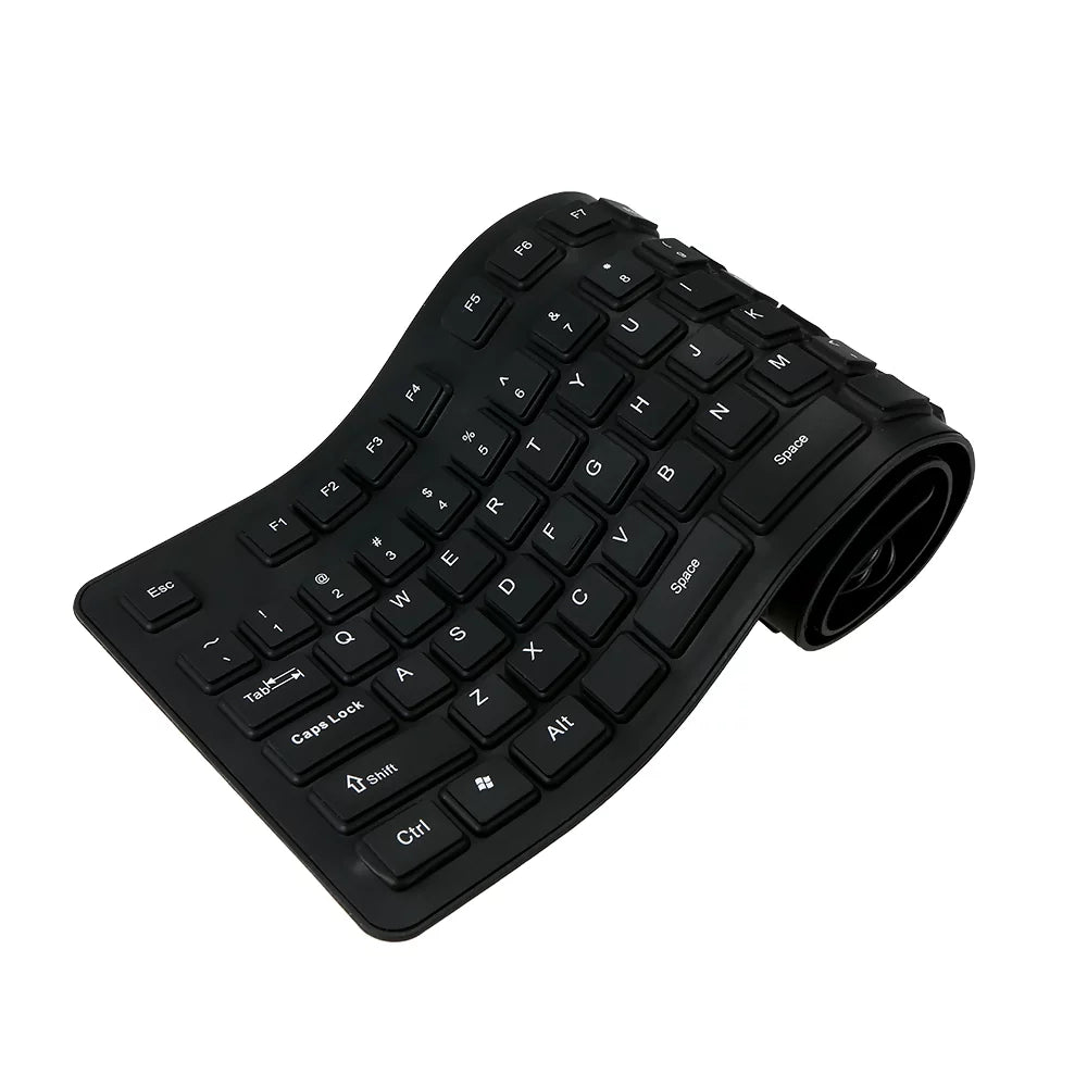 MABOTO 108 Keys USB Silicone Flexible Foldable Keyboard Waterproof Dustproof USB Silent Keys For Laptop Desktop Keyboard