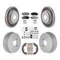 Transit Auto - Front Rear Coated Disc Brake Rotors Ceramic Pads And Drum Kit (7Pc) For 1993-1997 Toyota Corolla Geo Prizm KGT-101818