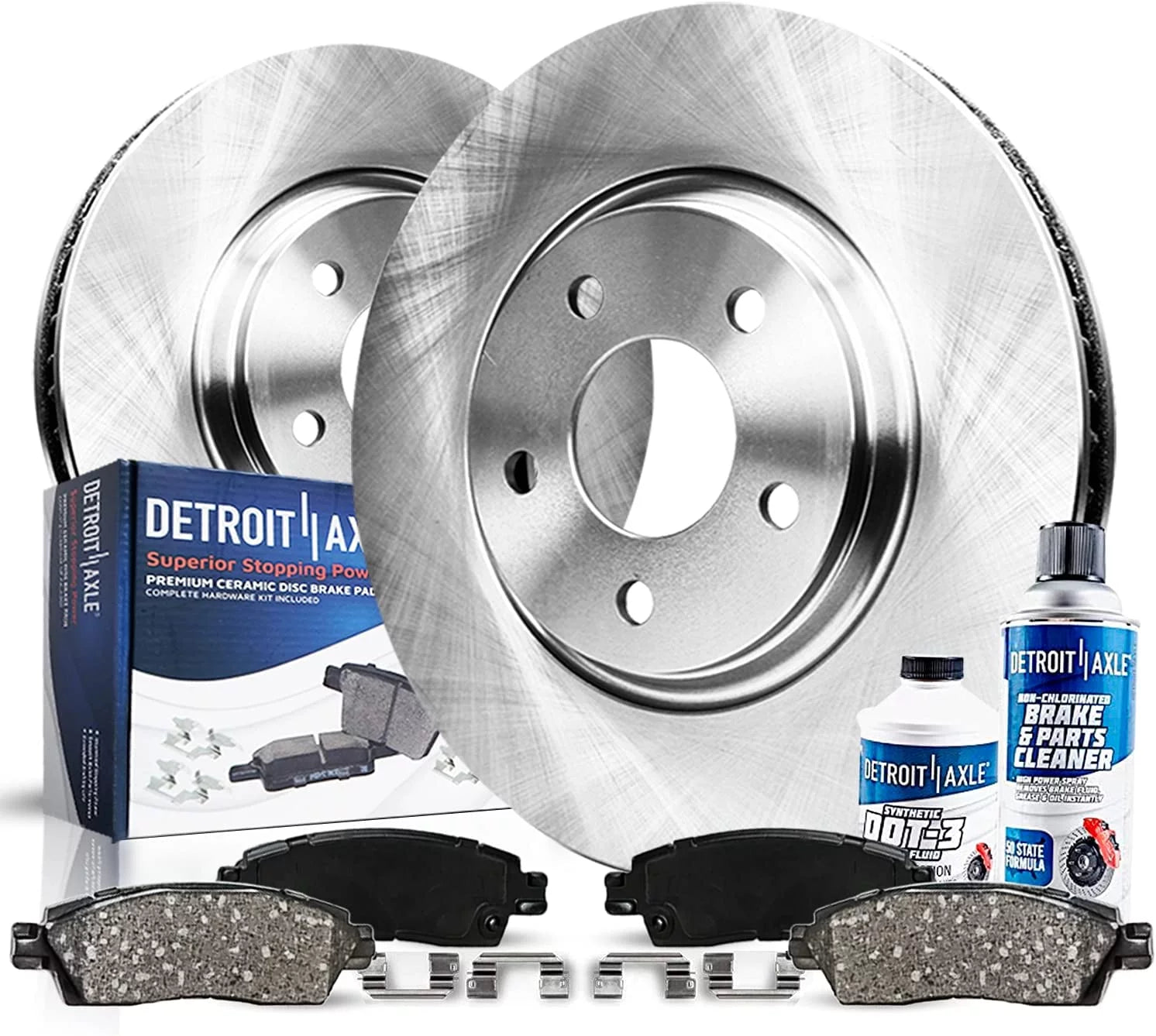Detroit Axle - Front 6pc Brake Kit for 17-20 Hyundai Elantra, Disc Brake Rotors and Ceramic Brake Pads 2017 2018 2019 2020 Replacement