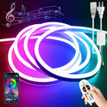 BAGZY Neon LED RGB Strip Light 16.4ft/30m 110V DC 600 SMD2835 LEDs Waterproof Flexible LED, NEON Rope Light Contains DIY Accessories for Family Indoors Outdoors Decor