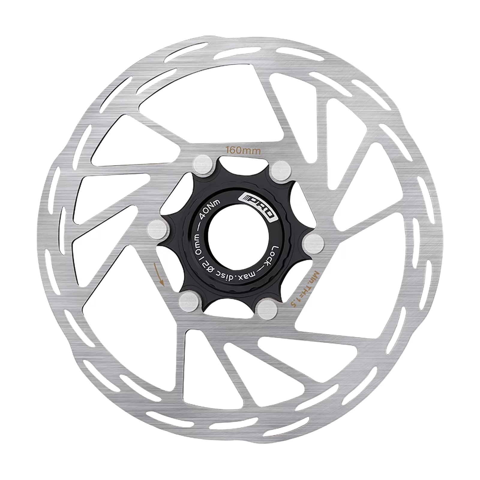 BUCKLOS Bike Centerlock Disc Brake Rotor 140mm 160mm 180mm 203mm, Mountain Bike Road Bike MTB Stainless Steel Center Lock Bicycle Brakes Rotors for E-bike/BMX(Black)