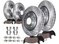 Front and Rear Brake Pad and Rotor Kit - Compatible with 2018 Jeep Wrangler JK