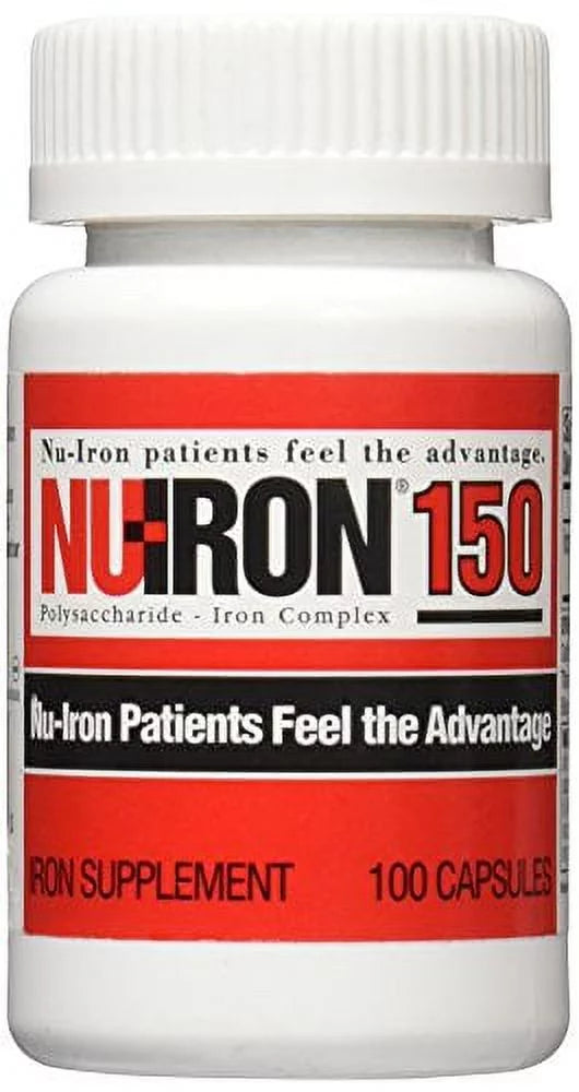 2 Pack NU-Iron 150 MG 100 Capsules Each