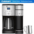 Cuisinart 12-Cup Coffee Maker and Single-Serve Brewer Stainless Steel (SS-15) with Deco Gear Stainless Steel Milk Frothing Pitcher (12 oz.) with Measurement Markings