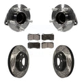 Transit Auto - Front Hub Bearing Assembly With Coated Drilled Slotted Disc Brake Rotors And Semi-Metallic Pads Kit For 2019 Dodge Charger GT with RWD Brembo Brakes KBB-116593
