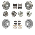 Transit Auto - Front Rear Hub Bearings Assembly Coated Disc Brake Rotors And Semi-Metallic Pads Kit (10Pc) For 2020 Dodge Challenger GT with AWD With Brembo Brakes KBB-117011