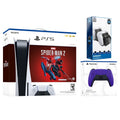 Sony PlayStation 5 Disc Marvel¡¯s Spider-Man 2 Bundle with Extra Galactic Purple Controller and Surge Dual Controller Charge Dock