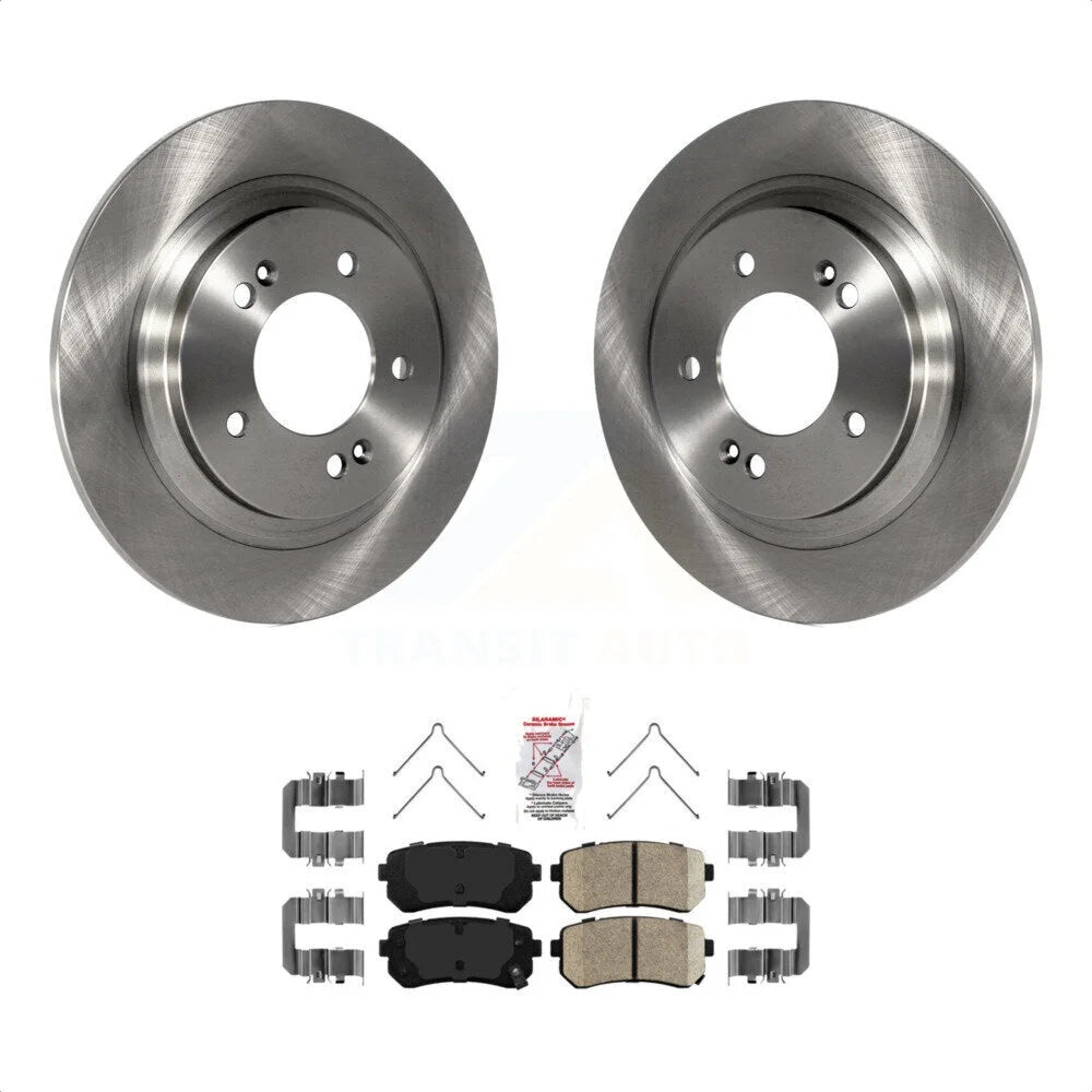 Transit Auto - Rear Disc Brake Rotors And Ceramic Pads Kit For 2016 Kia Optima LX EX 1.6T With Electric Parking K8A-100424