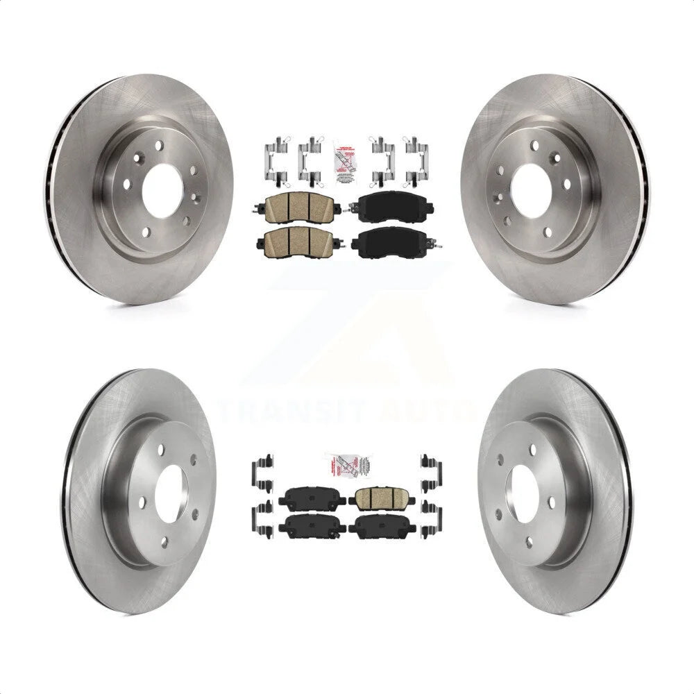 Transit Auto - Front Rear Ceramic Pads And Disc Brake Rotors Kit For 2017 Nissan LEAF With Electric Parking K8A-102778