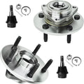 Detroit Axle - Front Wheel Bearing & Hub Assembly + Lower Ball Joint Replacement for 2002 2003 2004 2005 Dodge Ram 1500 (5 Lug; No ABS Models) - 4pc Set