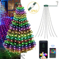 KANCOKIT 160LED Christmas Tree Waterfall Lights Fairy String Outdoor Waterproof Decor RGB